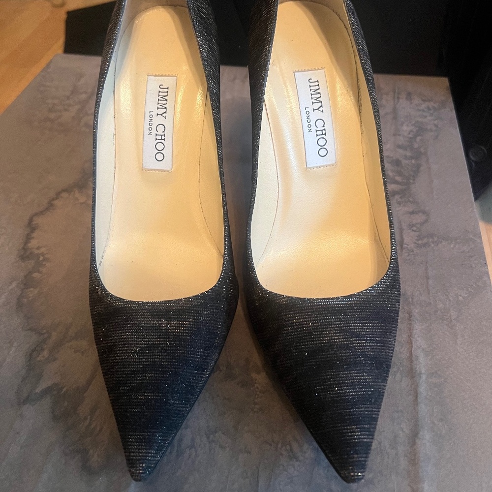 Jimmy Choo Zebra Lame Glitter Heel